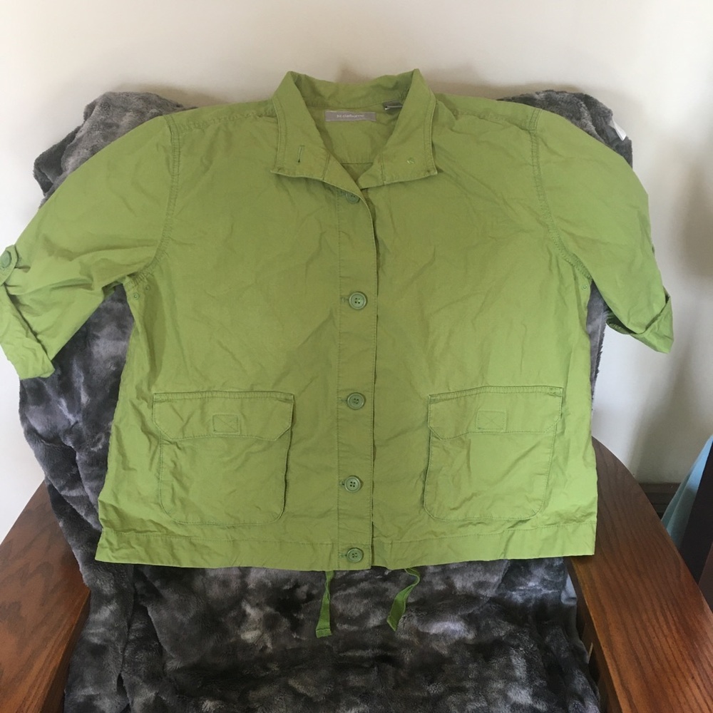 Liz Claiborne green 3/4 length sleeve coat
